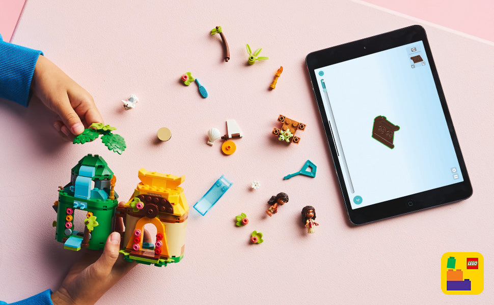 LEGO Disney Moana's Island Fun Building Toy Playset - Princess Moana Toy for Kids, Girls and Boys, Ages 5+ - with 2 Disney Micro-Dolls and Pua Animal Figure 24hrsmart